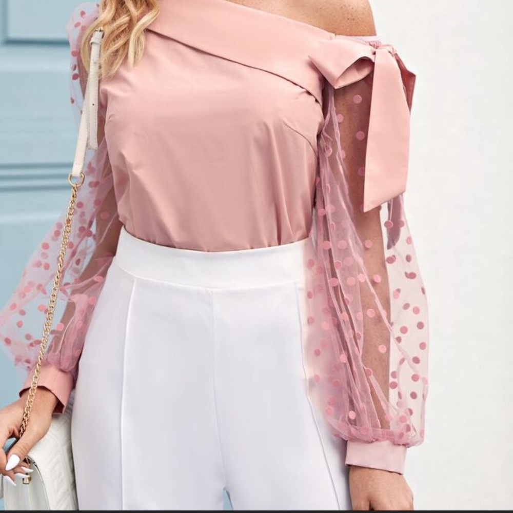 Pink Dotted Blouse